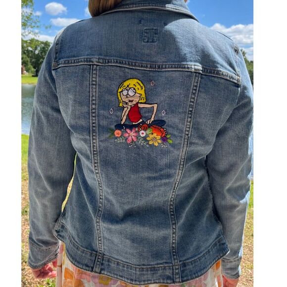 Hand Embroidered Lizzie McGuire Denim Jacket Size Small - Picture 3 of 9